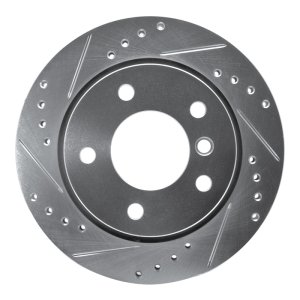 BMW 323CI Brake Rotor (1) - Rear Left - R1 Concepts - Drilled & Slotted - Silver - `96-`05